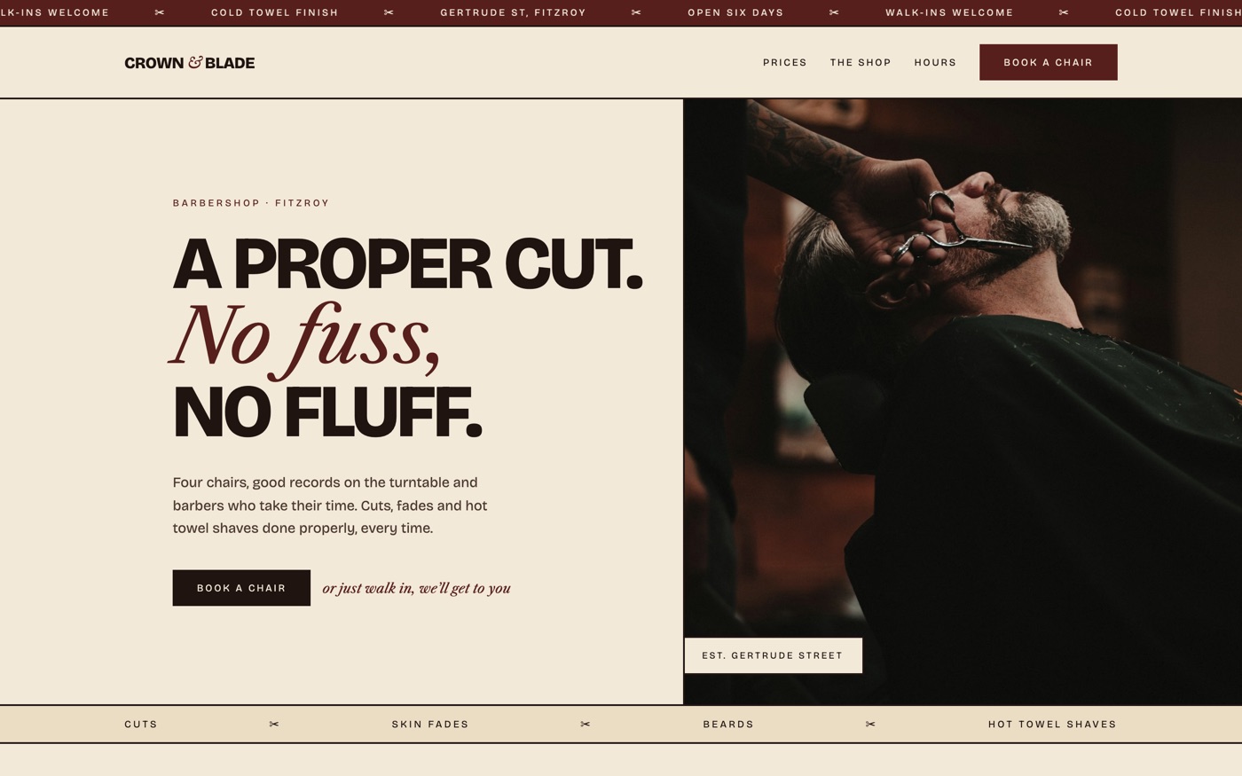Crown & Blade website