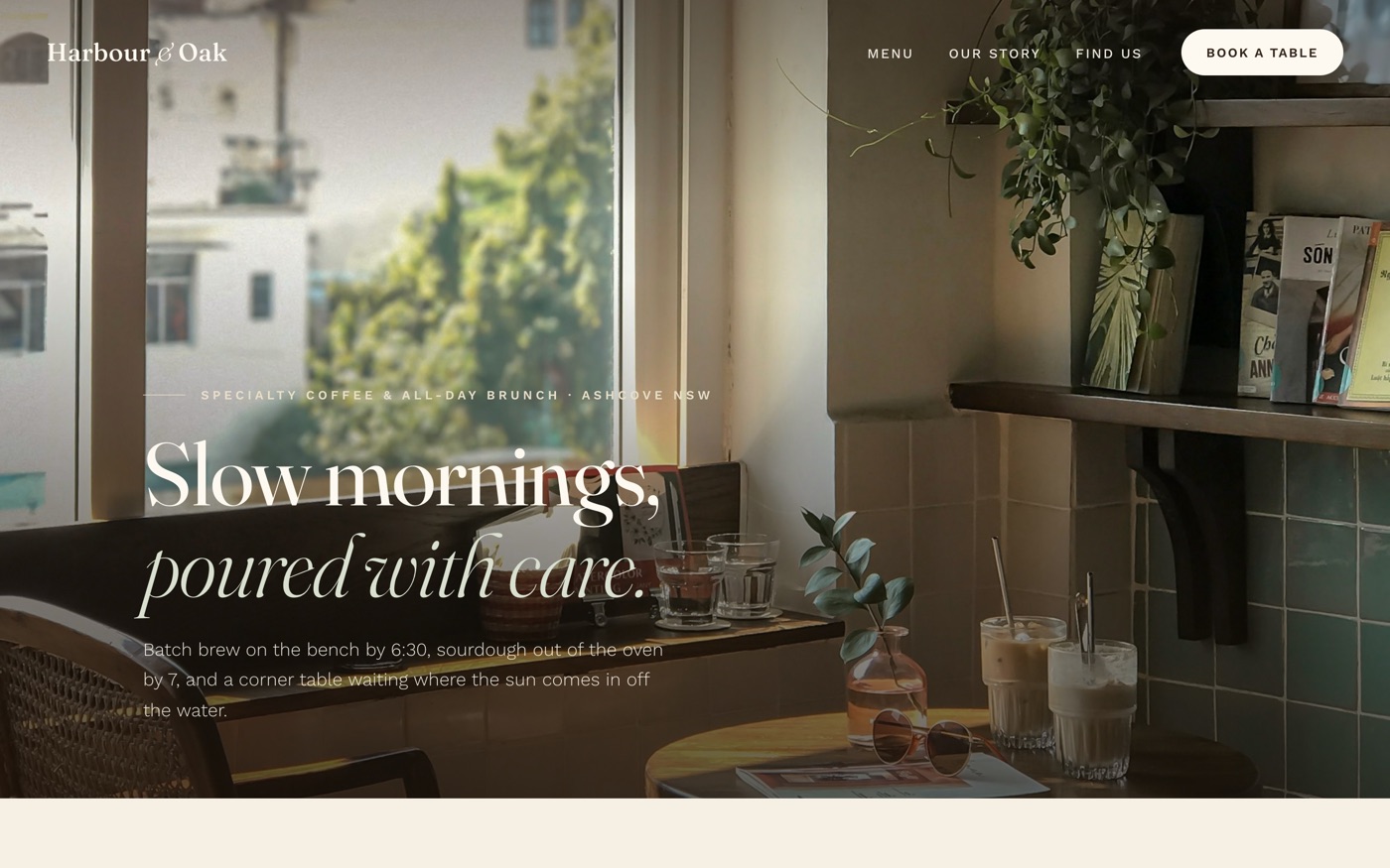 Harbour & Oak website, 01 · Warm Editorial